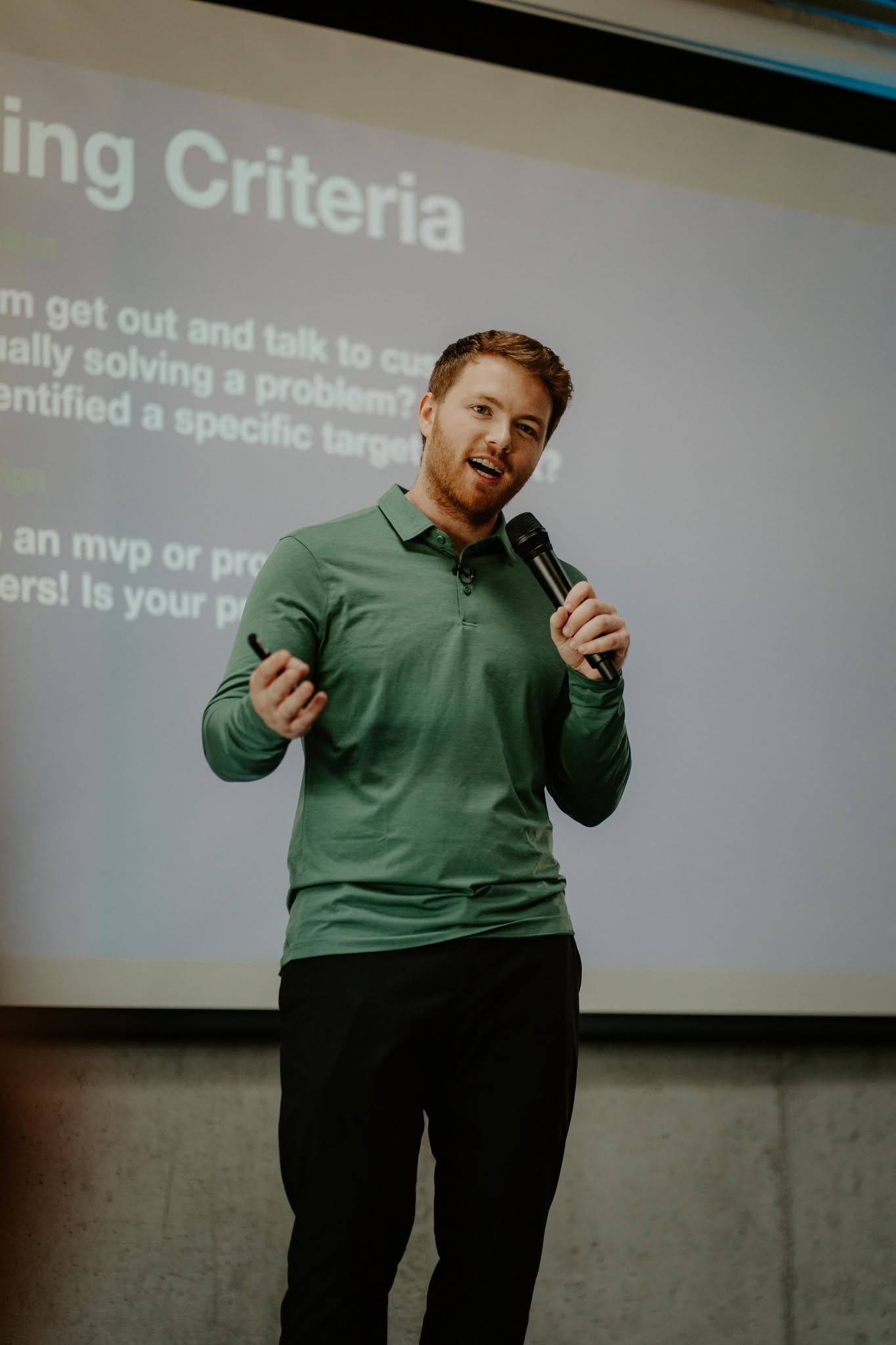Speaker addressing the Startup Weekend audience